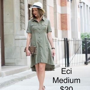 ECI Sage Green High-Low Dress